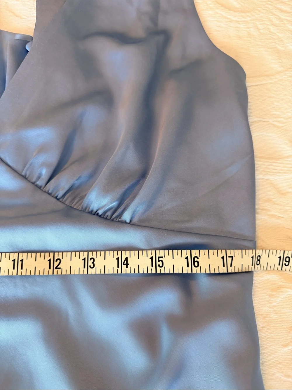 Abercrombie & Fitch XL Plunge Cowl Back Maxi Dress Light Blue Satin Low Back
